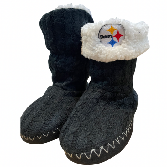 Pittsbrugh Steelers Women's Fold Over Knit Cable Boots
