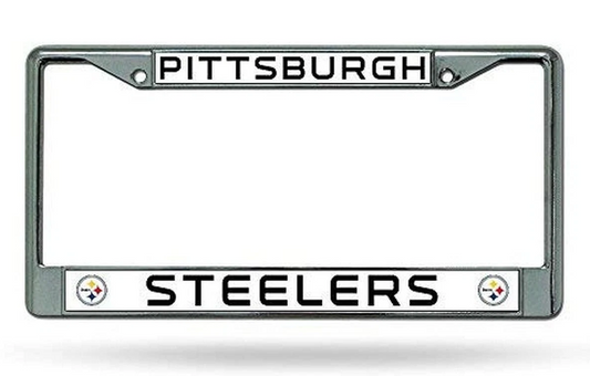 Pittsburgh Steelers Rico Industries 12" x 6" Chrome Metal License Plate Frame