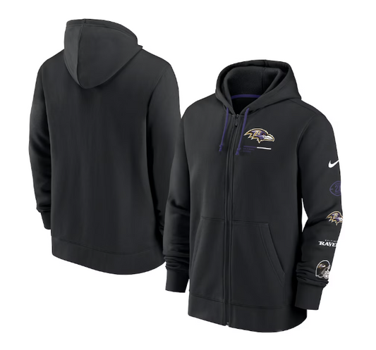 Baltimore Ravens Nike Surrey Full Zip Hoodie- Black