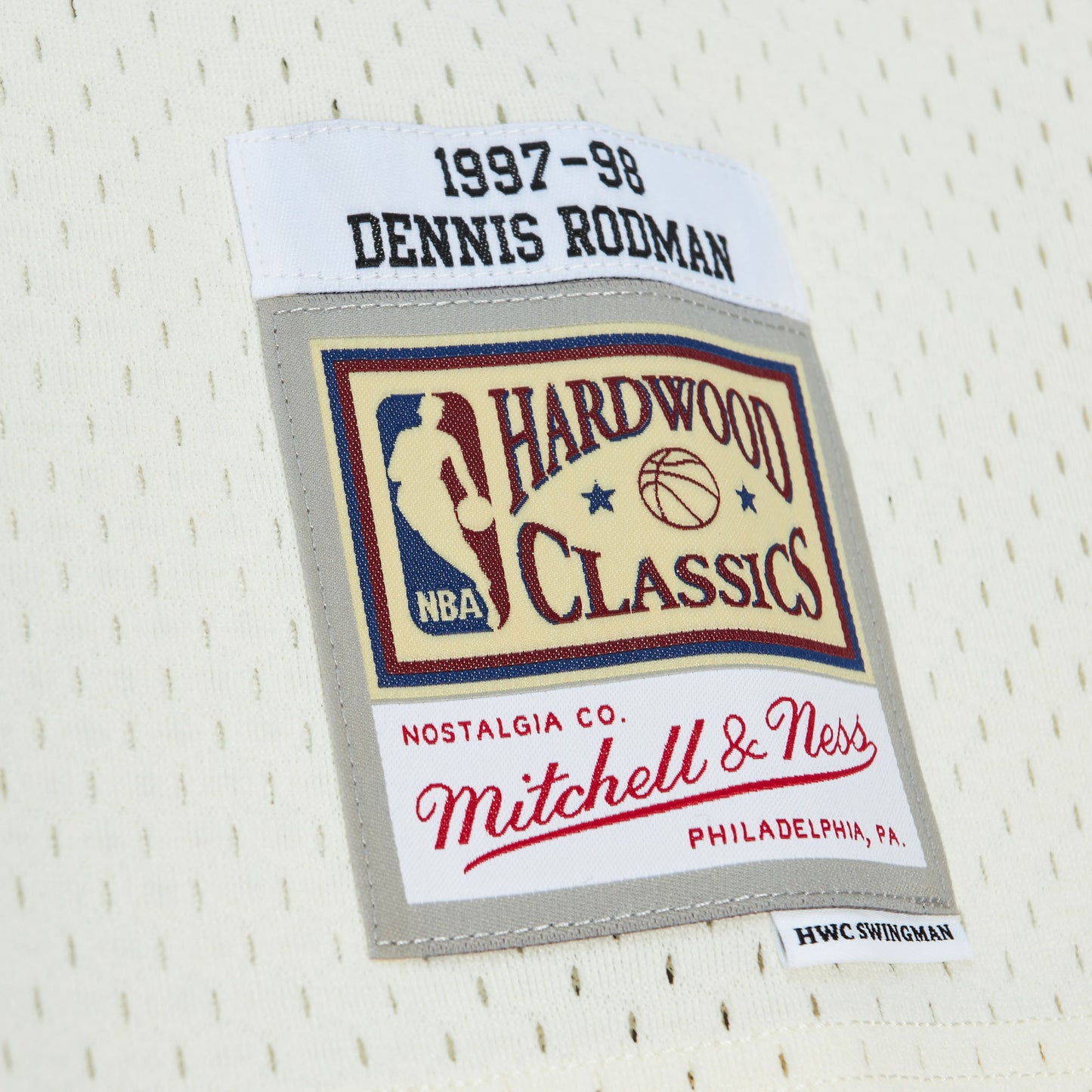 Chicago Bulls Mitchell & Ness #91 Dennis Rodman Cream Hardwood Classic '97-'98 Swingman Jersey