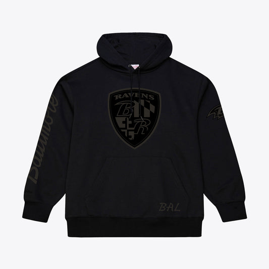 Baltimore Ravens Mitchell & Ness Black Phantom Fleece Hoodie