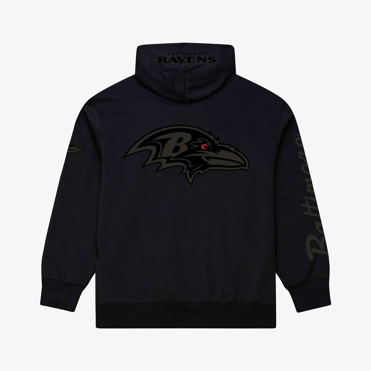 Baltimore Ravens Mitchell & Ness Black Phantom Fleece Hoodie