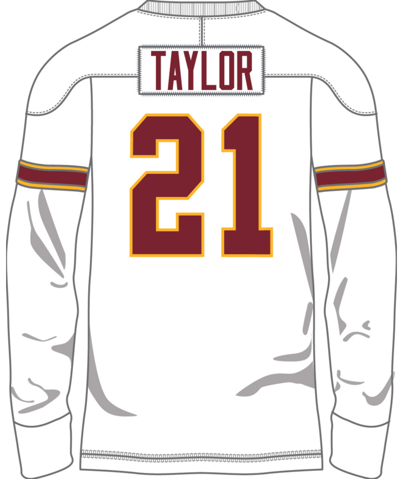 Washington Commanders Mitchell & Ness #21 Sean Taylor Throwback Retired Player Name & Number Long Sleeve Top - White