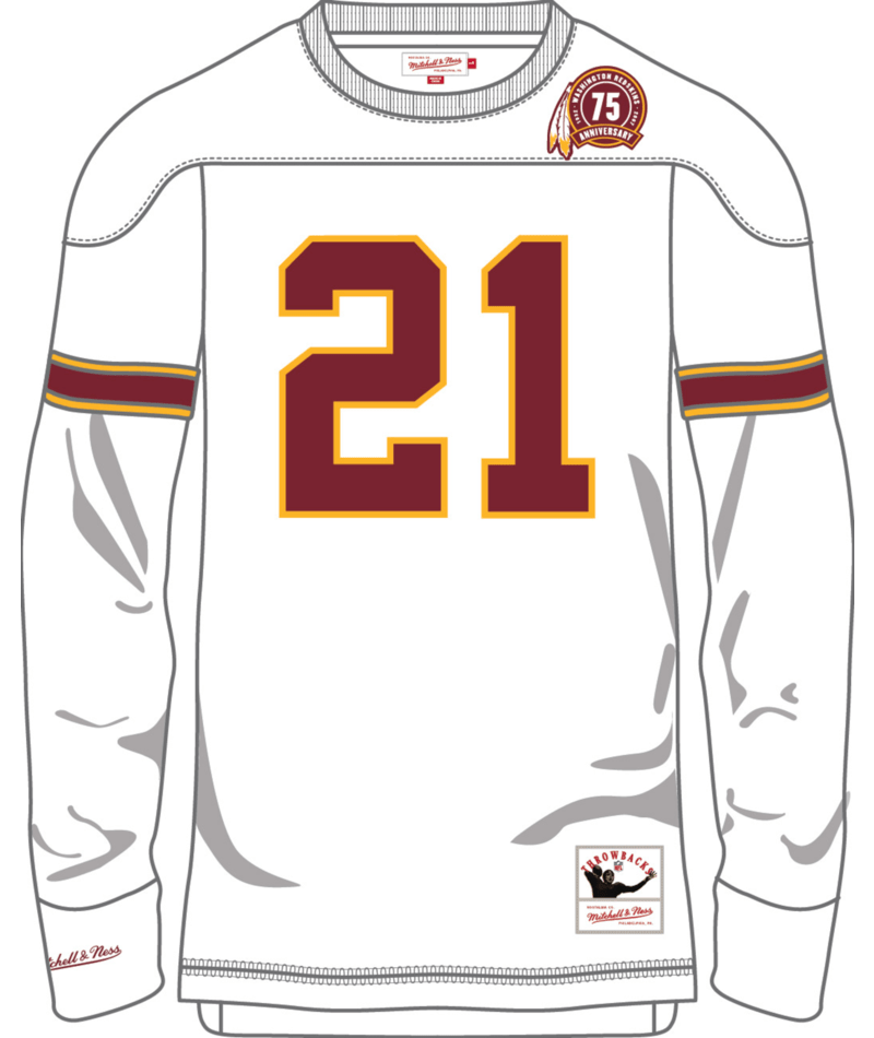 Washington Commanders Mitchell & Ness #21 Sean Taylor Throwback Retired Player Name & Number Long Sleeve Top - White