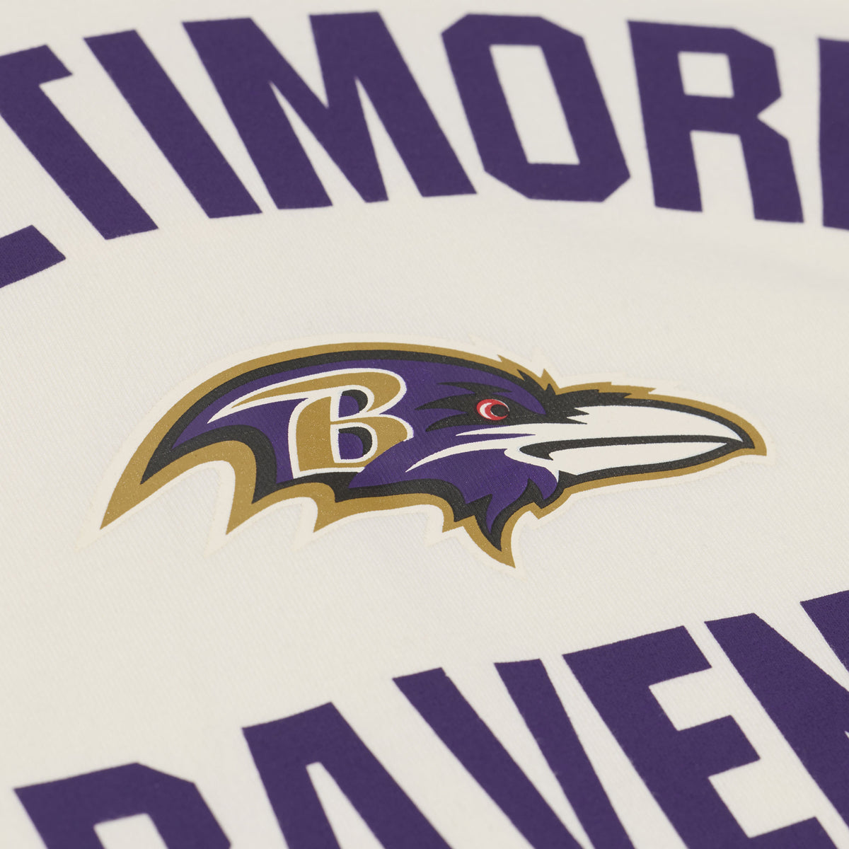 Baltimore Ravens Women's Cream Retro Roots Cropped Boxy Yoke T-Shirt