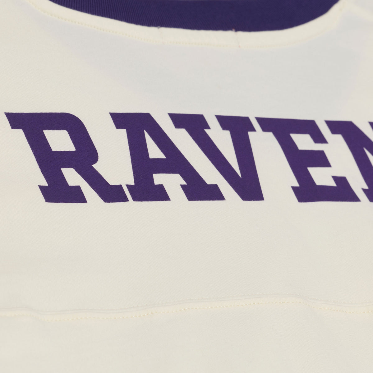 Baltimore Ravens Women's Cream Retro Roots Cropped Boxy Yoke T-Shirt