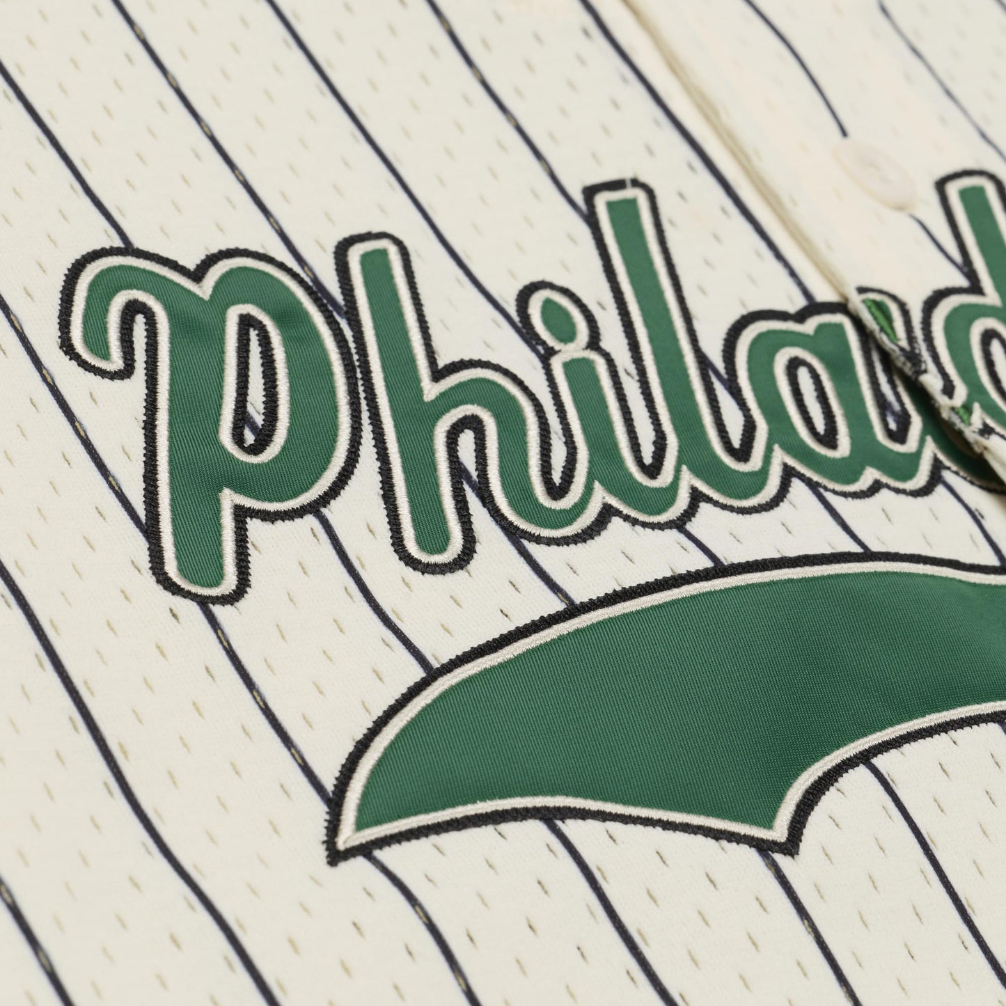 Philadelphia Eagles Mitchell & Ness Mesh Full-Button Fashion Jersey- Cream