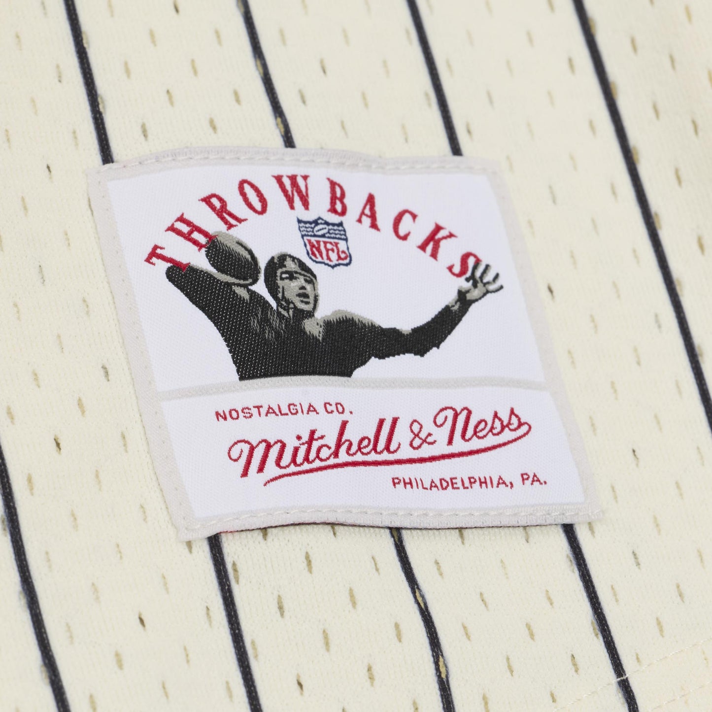 Philadelphia Eagles Mitchell & Ness Mesh Full-Button Fashion Jersey- Cream