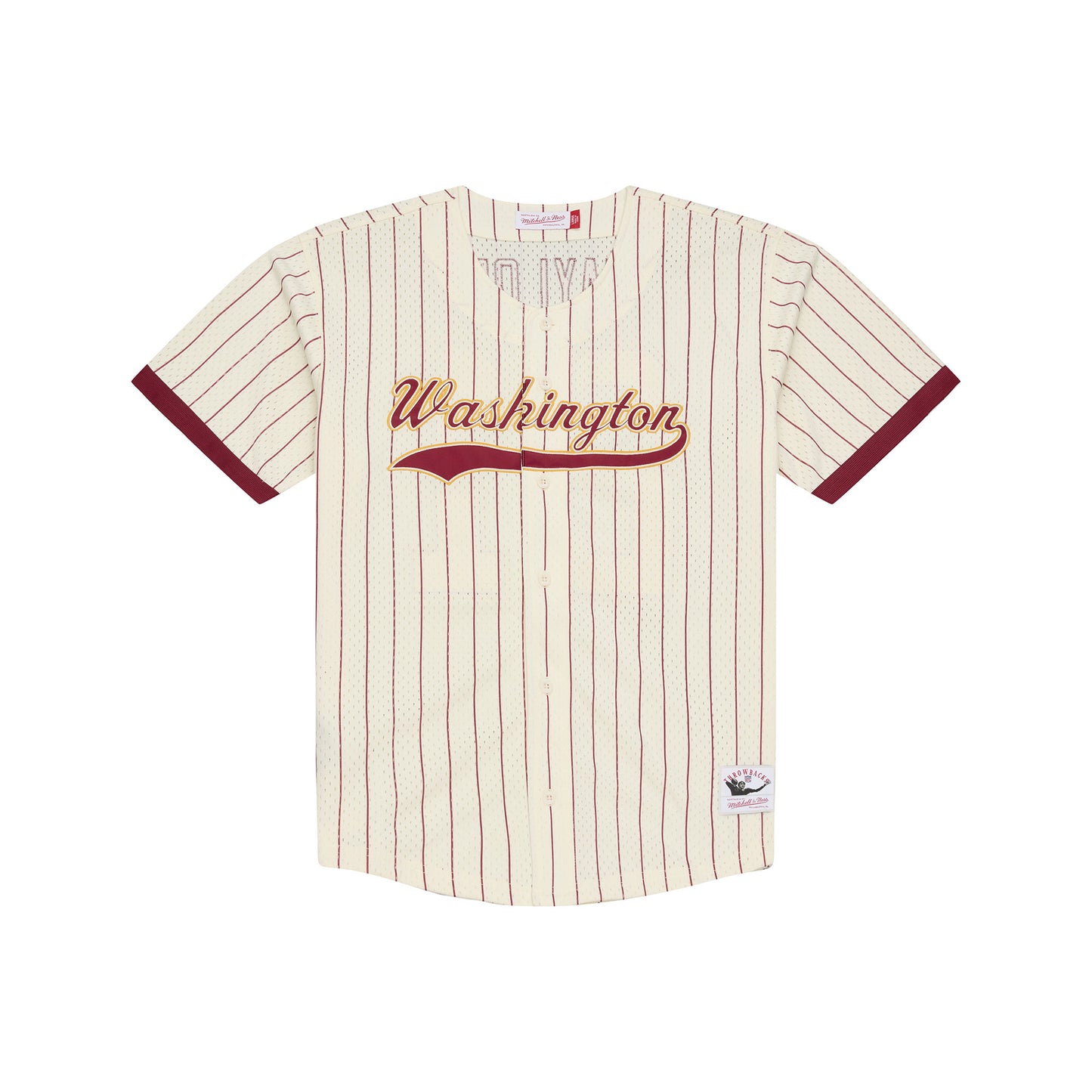 Washington Redskins Mitchell & Ness #21 Sean Taylor Mesh Full-Button Fashion Jersey- Cream