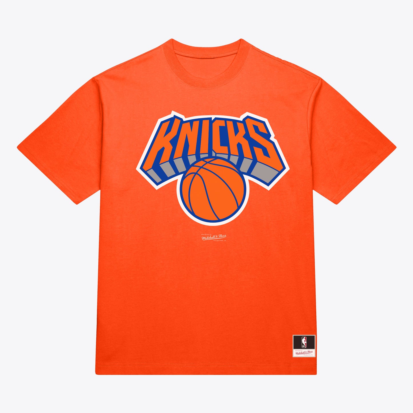 New York Knicks Mitchell & Ness Team Wordmark T-Shirt- Orange