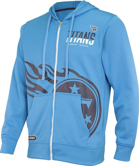 Tennessee Titans New Era Drill Full Zip Hoodie - Blue