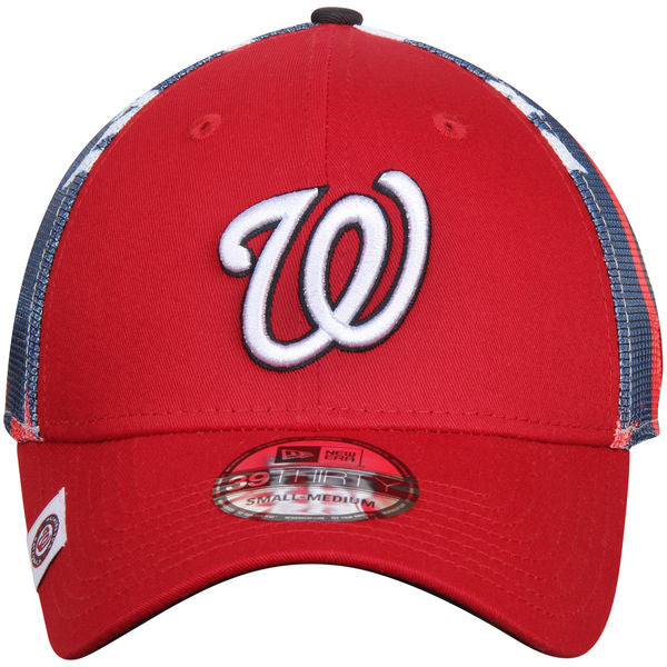 Washington Nationals New Era Logo Wrapped 39THIRTY Flex Hat - Red