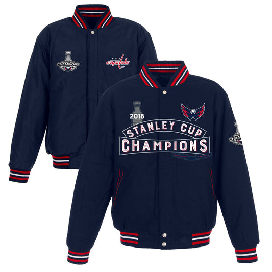 Washington Capitals JH Design Stanley Cup Champions All-Wool Reversible Jacket