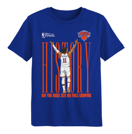 New York Knicks Outerstuff Youth Jalen Brunson 2026 NBA Finals Champions History T-Shirt
