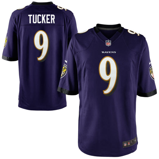 Baltimore Ravens #9 Justin Tucker Youth Nike Game Jersey- Purple