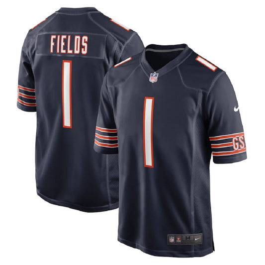 Chicago Bears #1 Justin Fields Youth Game Youth Jersey - Navy