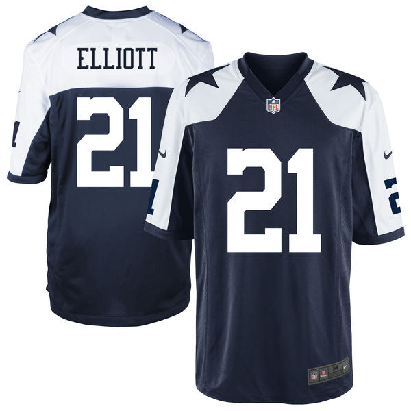 Ezekiel Elliott #21 Dallas Cowboys Nike Youth Throwback Game Jersey -Blue/White