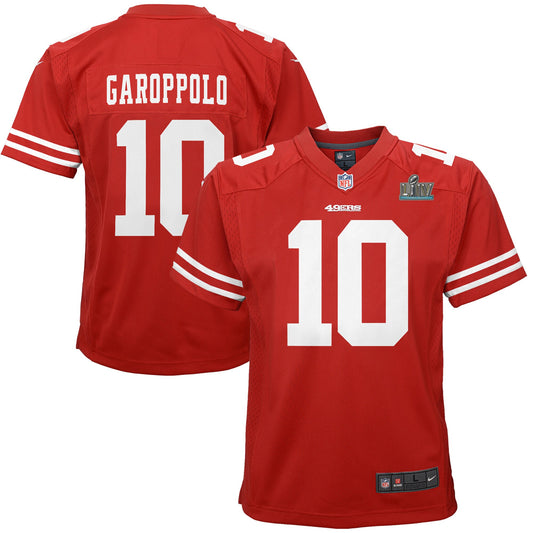 San Francisco 49ers #10 Jimmy Garoppolo Super Bowl LIV Youth Game Jersey - Red