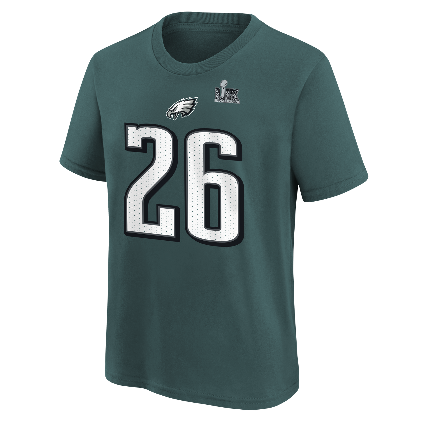 Philadelphia Eagles Nike #26  Saquon Barkley Youth Super Bowl LIX Play T-Shirt Green