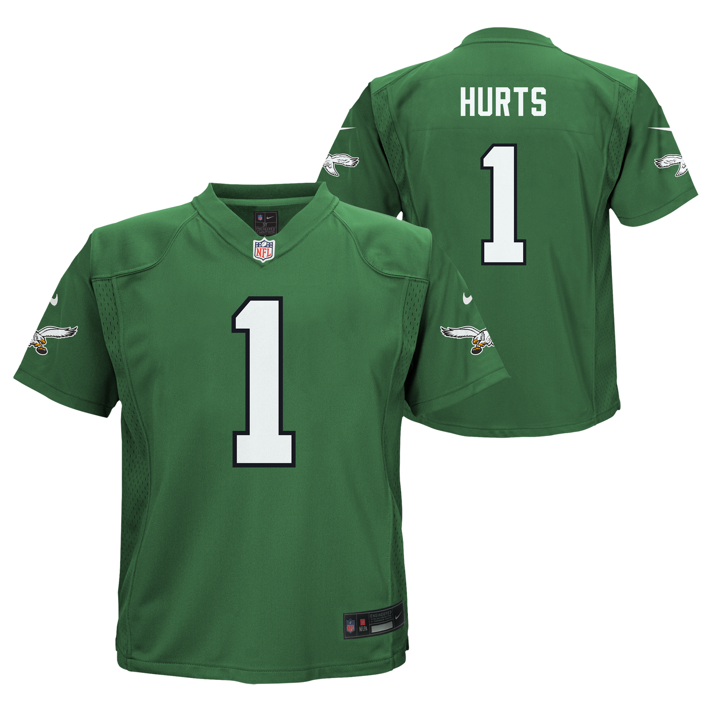 Philadelphia Eagles #1 Jalen Hurts Pre-School KIDS Nike Game Throwback Jersey-Kelly Green