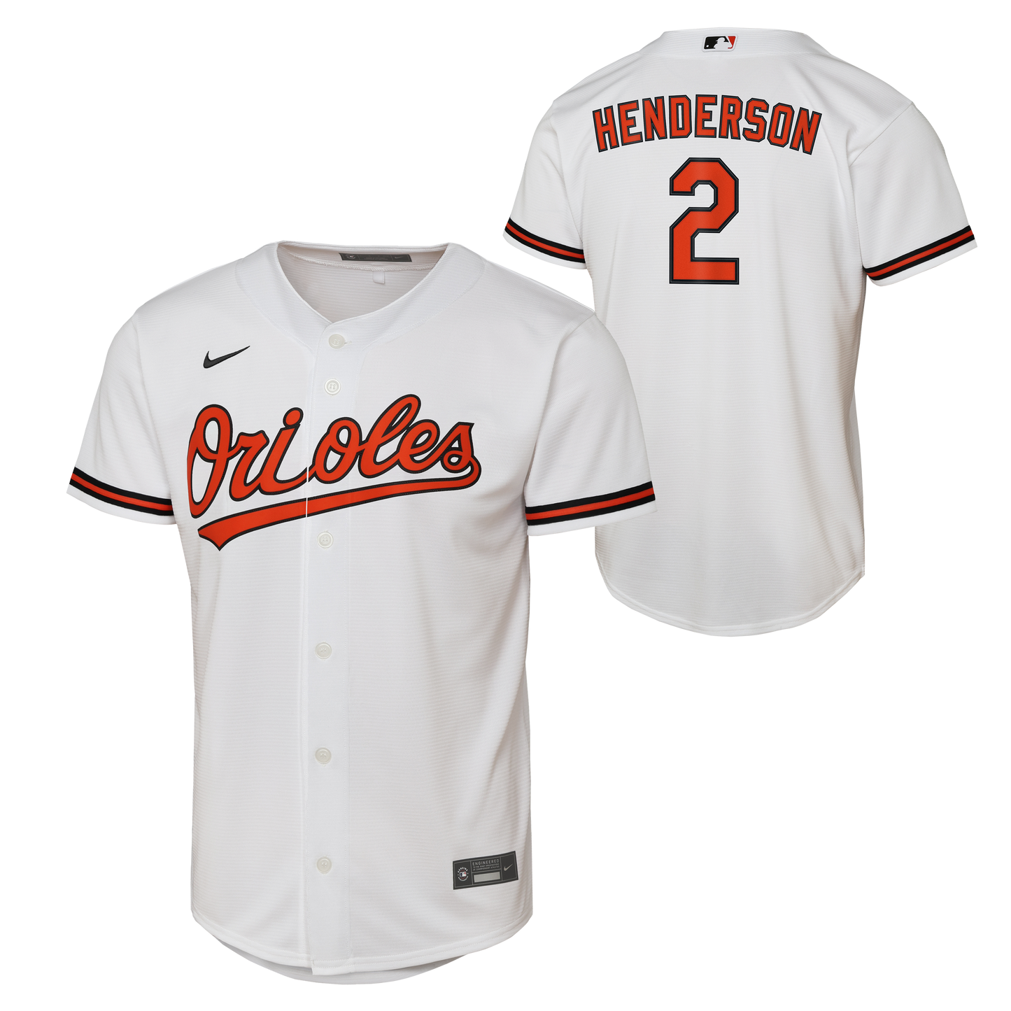 Baltimore Orioles Nike # 2 YOUTH Gunner Henderson Home Jersey