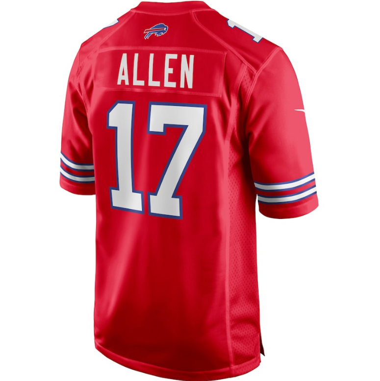 Buffalo Bills Nike #17 Josh Allen Red Mens Game Jersey