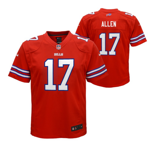 Buffalo Bills #17 Josh Allen Youth Nike Game Jersey - Red