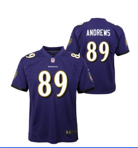Baltimore Ravens #89 Mark Andrews Youth Nike Game Jersey- Purple