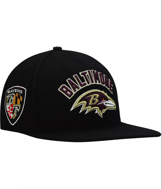 Baltimore Ravens Pro Standard Arched Black Snapback