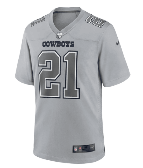 Dallas Cowboys #21 Ezekiel Elliott Atmosphere Men's Jersey - Gray