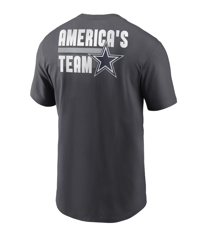Dallas Cowboys Nike Back Slogan T-Shirt - Gray