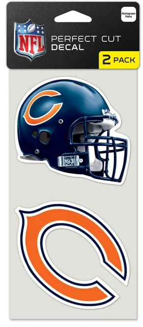 Chicago Bears Wincraft Perfect Cut Decal 4x4 Set of Two
