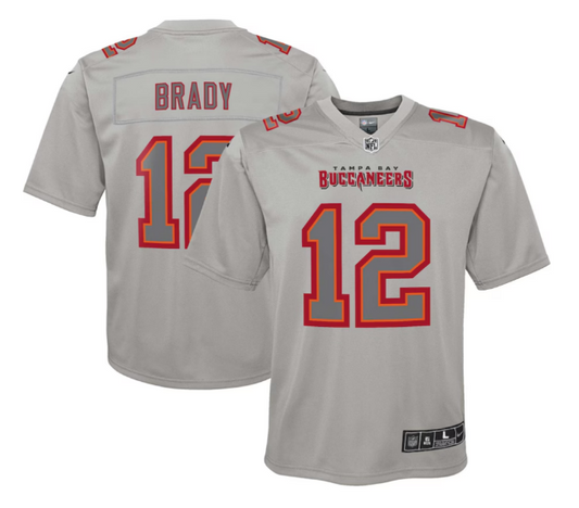 Tampa Bay Buccaneers #12 Tom Brady Youth Atmosphere Jersey - Gray