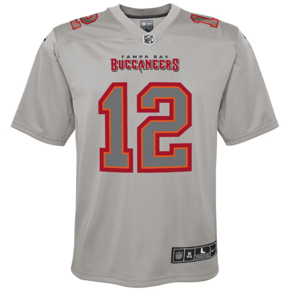 Tampa Bay Buccaneers #12 Tom Brady Youth Atmosphere Jersey - Gray
