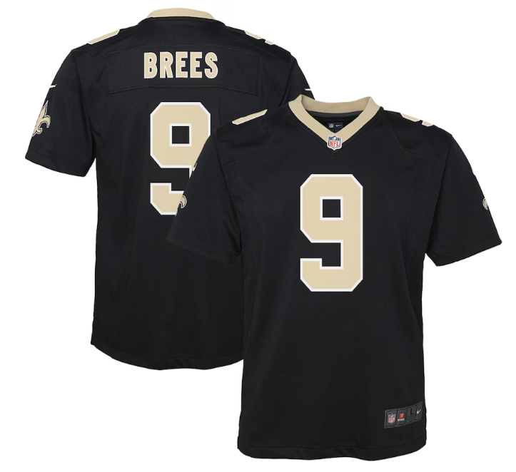 New Orleans Saints #9 Drew Brees Youth Jersey - Black