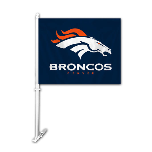 Denver Broncos Rico Logo Car Flag - Blue