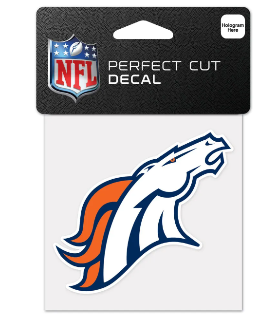 Denver Broncos Wincraft Logo 4X4 Perfect Cut Decal