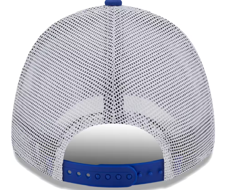 Buffalo Bills New Era Logo Patch Trucker Mesh 9Forty Snap Back Hat - Blue
