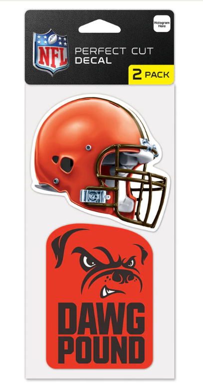Cleveland Browns Wincraft Perfect Cut Decal 4x4 Set of Two