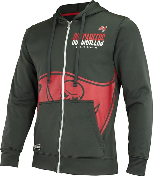Tampa Bay Buccaneers New Era Drill Full Zip Hoodie - Gray