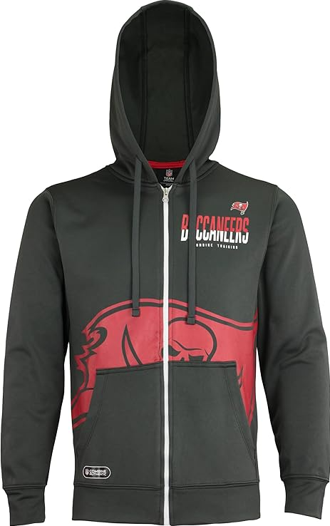 Tampa Bay Buccaneers New Era Drill Full Zip Hoodie - Gray