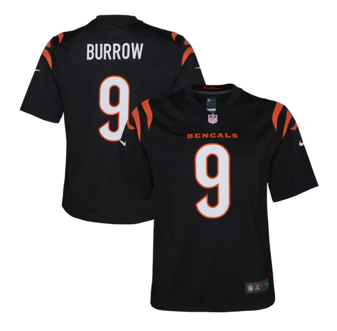 Cincinnati Bengals #9 Joe Burrow Home Youth Jersey - Black