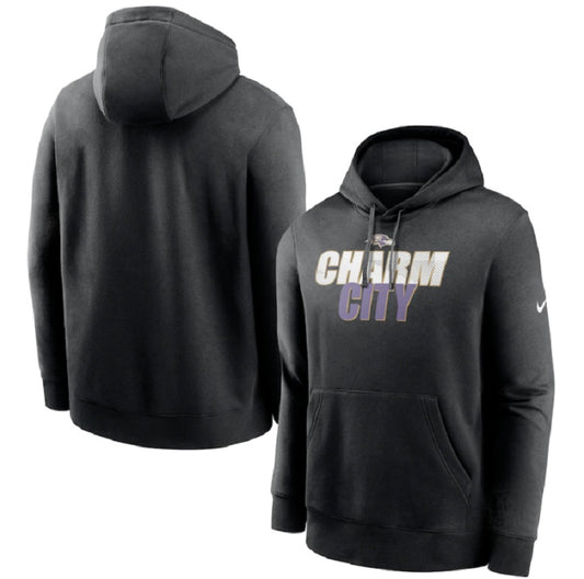 Baltimore Ravens Youth Nike Local Club "Charm City" Fleece Hoodie - Black
