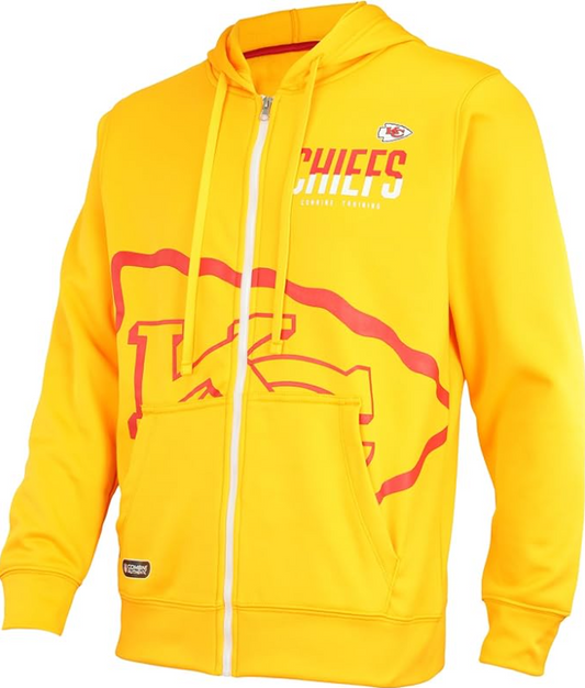 Kansas City Chiefs New Era Drill Full Zip Hoodie - Yellow
