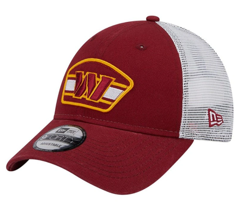 Washington Commanders New Era Logo Patch Trucker Mesh 9Forty Snap Back Hat - Burgundy