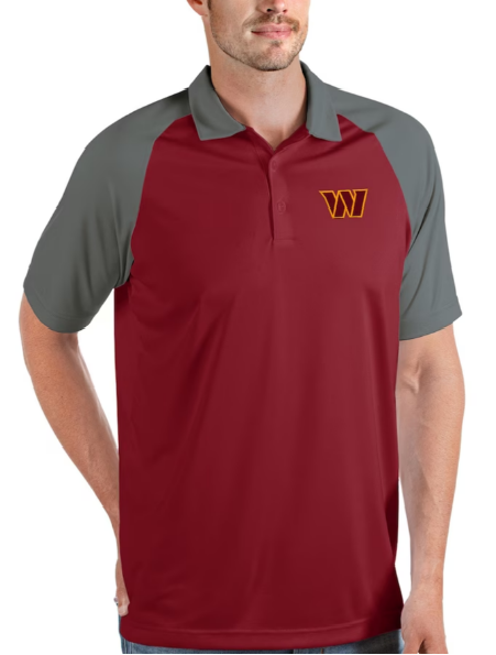 Washington Commanders Antigua Nova Golf Polo Shirt - Burgundy / Gray