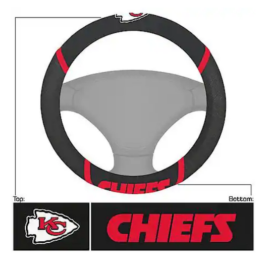 Kansas City Chiefs Football Grip Steering Wheel Cover