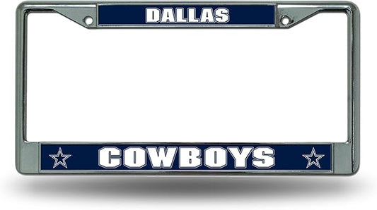 Dallas Cowboys Rico Industries 12" x 6" Chrome Metal License Plate Frame