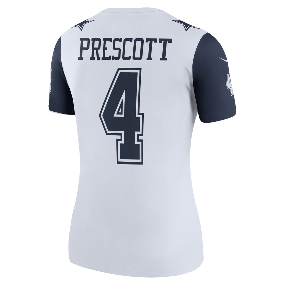 Dallas Cowboys Nike #4 Dak Prescott Women's Legend Color Rush White Jersey