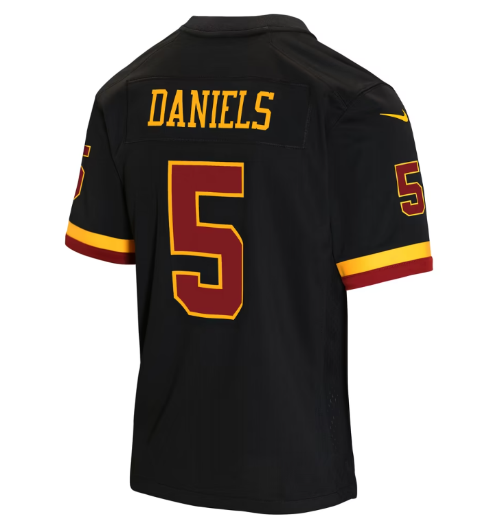 Washington Commanders Nike #5 Youth Jayden Daniels Youth Hail Raiser Alternate Game Jersey - Black